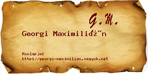 Georgi Maximilián névjegykártya