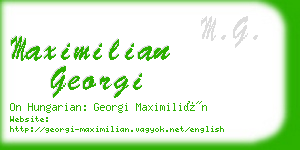maximilian georgi business card